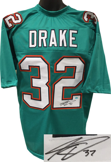 RDB Holdings & Consulting CTBL-021306 Kenyan Drake Signed Teal Custom Stitched Pro Style Football Jersey No.32 - Extra Large