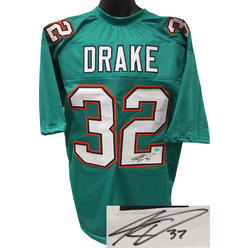 RDB Holdings & Consulting CTBL-021306 Kenyan Drake Signed Teal Custom Stitched Pro Style Football Jersey No.32 - Extra Large