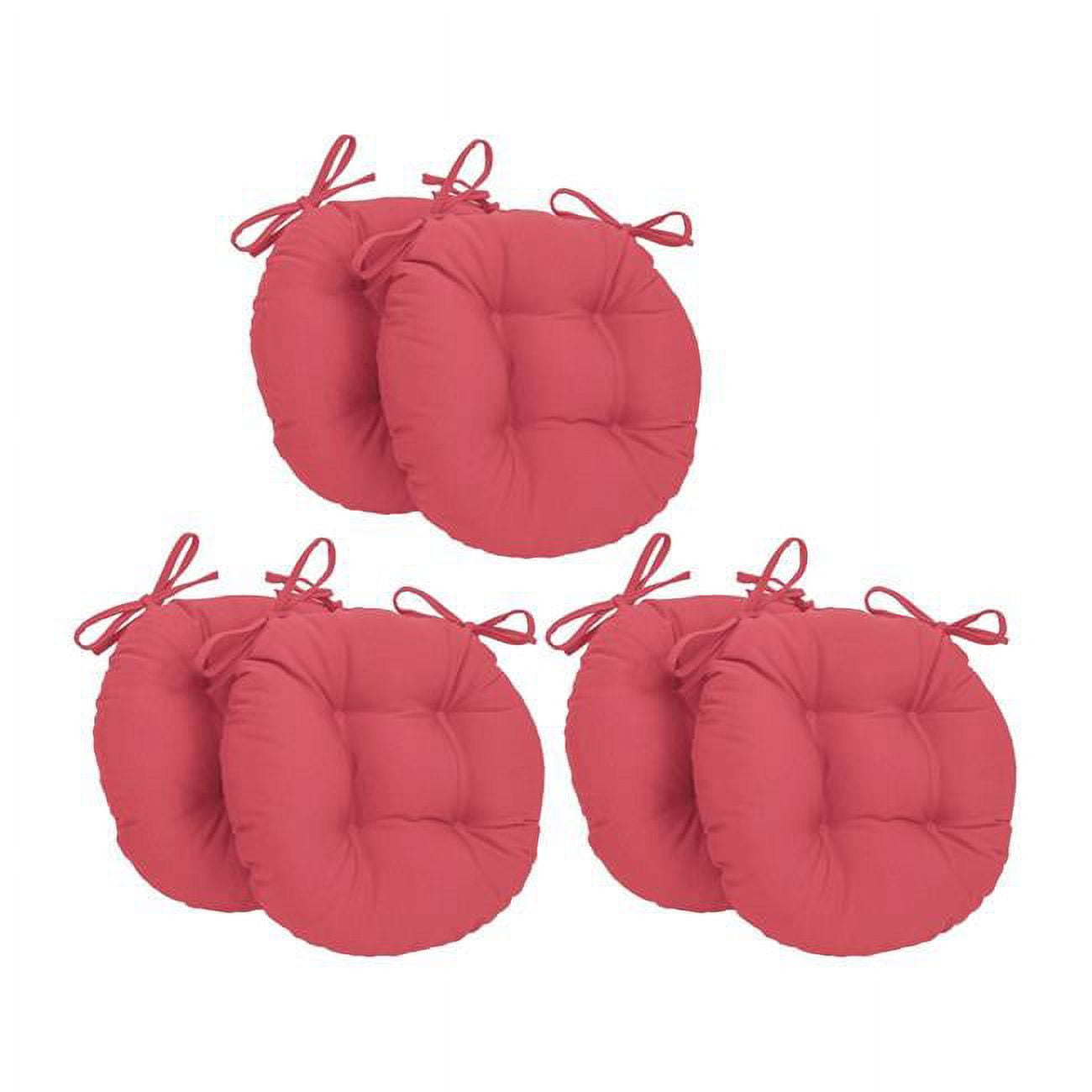 Blazing Needles 916X16RD-T-6CH-TW-BB 16 in. Solid Twill Round Tufted Chair Cushions&#44; Bery Berry - Set of 6