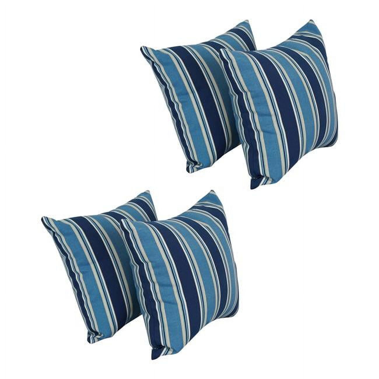 Blazing Needles 9910-S4-OD-236 17 in. Square Polyester Outdoor Throw Pillows&#44; Tobago Ocean - Set of 4