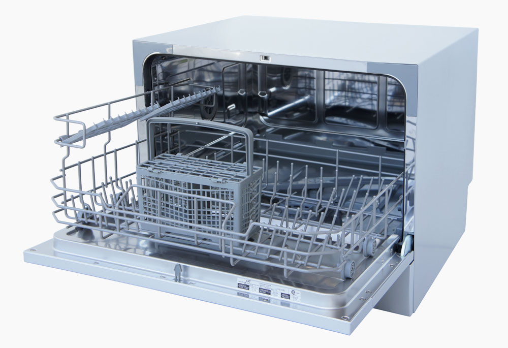 MegaMixer Energy Star Countertop Dishwasher with Delay Start & LED&#44; White