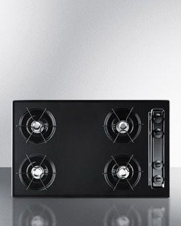 Chef 5 Min Meals 30 in. Wide 4 Burner Gas Cooktop&#44; Black with Gas Spark Ignition