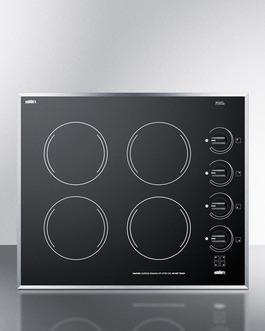 Chef 5 Min Meals 24 in. 4-Burner Electric Cooktop - Smooth Black Ceramic Glass