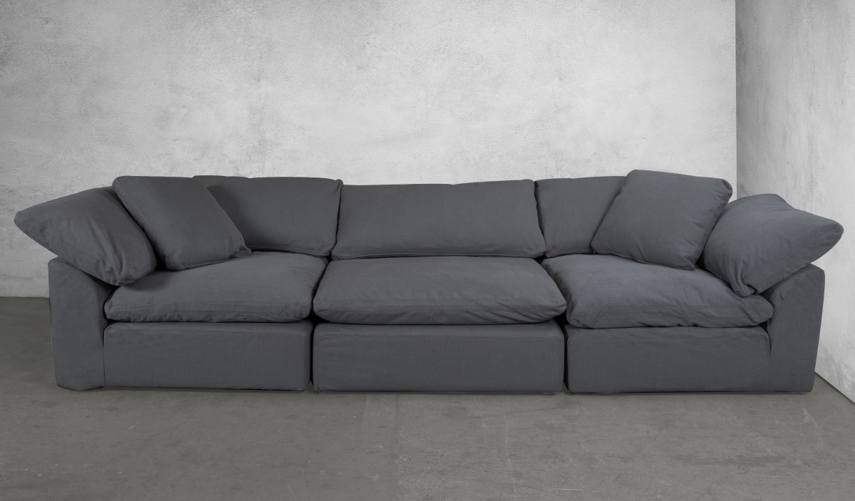 Next2Nature Cloud Puff Modular Sofa High Performance Slipcover Fabric - Grey 3 Piece - Slipcover Only