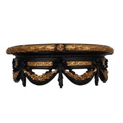 Made4Mansions Swag Canopy Bed Crown&#44; Gold Leaf Black