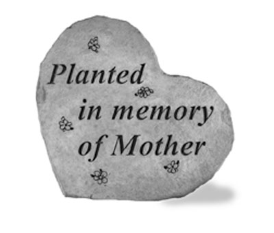 New CourtYard Kay Berry- Inc.  Planted In Memory Of Mother - Heart Shaped Memorial - 8.5 Inches x 7 Inches