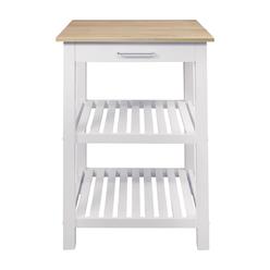 Doba-BNT Sunrise Kitchen Island with American Maple Top - White & Natural