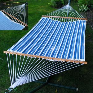 BOOK PUBLISHING COMPANY Double Quilted Reversible Fabric Hammock- 13 ft- Domestic