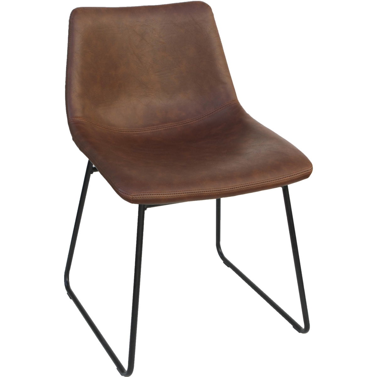 NewestEdition 18.9 x 22.3 x 29.1 in. Mid Century Modern Sled Guest Chair&#44; Tan