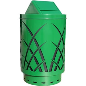 PinPoint Covington Saw Grass 40 Gallon Receptacle With Swing Top&#44; Green