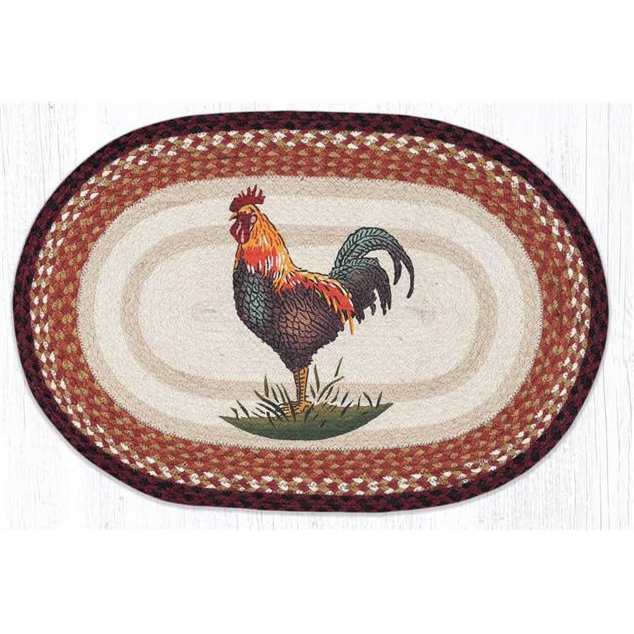 H2H 20 x 30 in. OP-471 Rustic Rooster Oval Patch