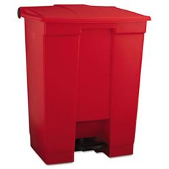 Vortex 18 gal Plastic Rectangular Indoor Utility Step-On Waste Container&#44; Red