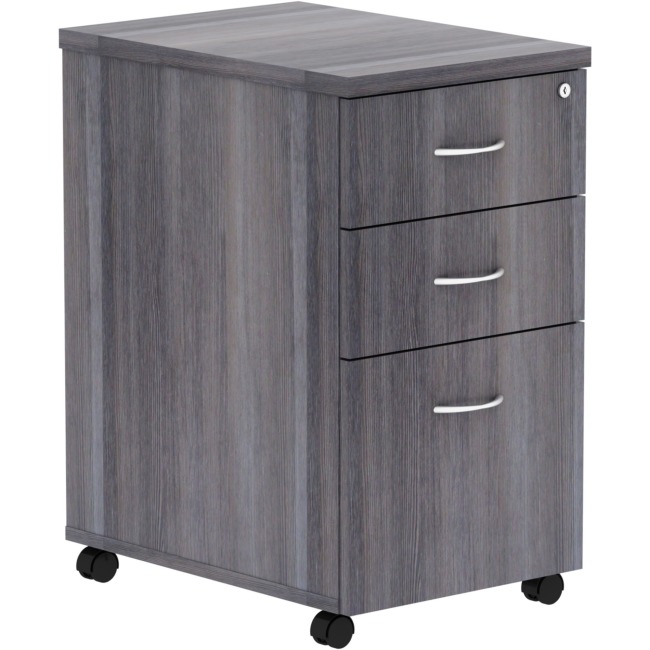NewestEdition 3 Drawer Weathered Charcoal Laminate Desking&#44; Charcoal Gray - 16 x 22 x 28.3 in.