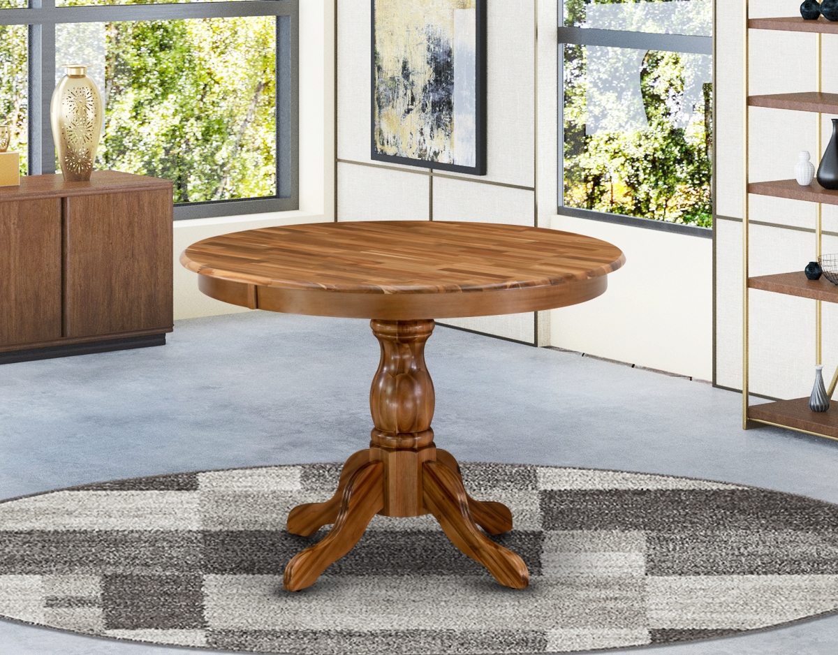 GSI Homestyles Eden Natural Acacia Table Top Surface & Asian Wood Dining Table with Pedestal Legs