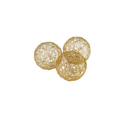 H2H 3 in. Guita Gold Wire Spheres - Box of 3