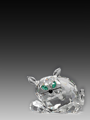 HappyHolidays 634-30  L x  H in. Crystal Cat Animals Figurines