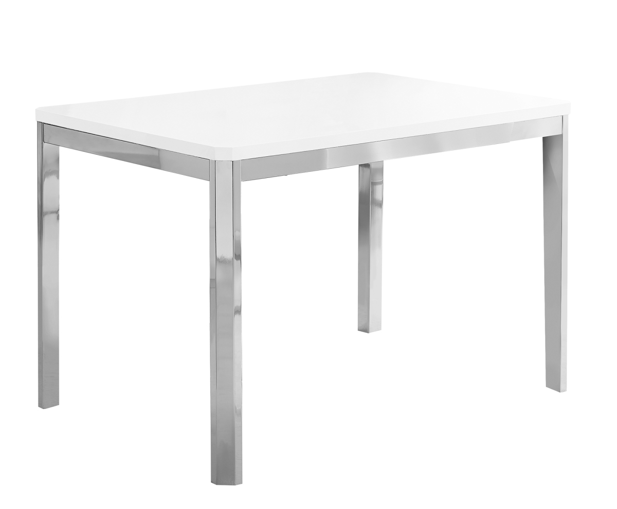 Towels USA 32 x 48 in. Dining Table - White&#44; Chrome Metal
