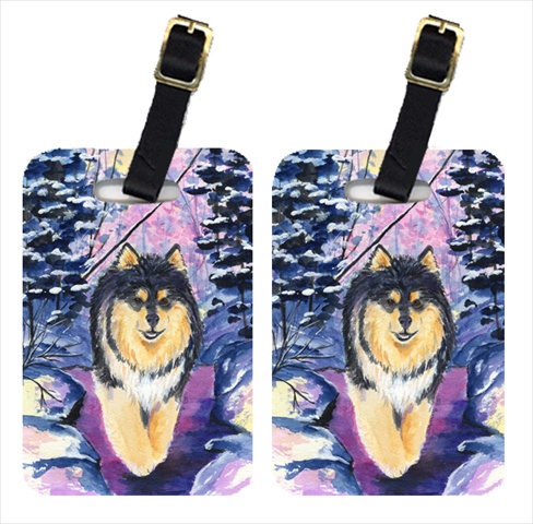 On The Go Finnish Lapphund Luggage Tag - Pair 2&#44; 4 x 2.75 In.
