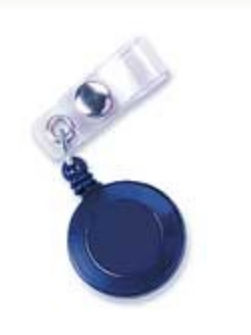 WorkstationPro Standard ID Badge Reel Round Belt Clip Strap BLUE ()