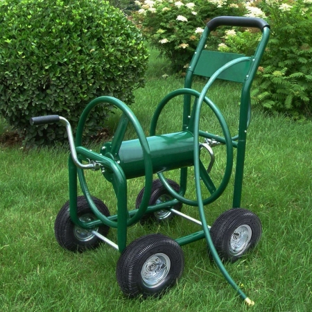 Grilltown 300 ft. Garden Yard Water Planting Hose Reel Cart Heavy Duty&#44; Green