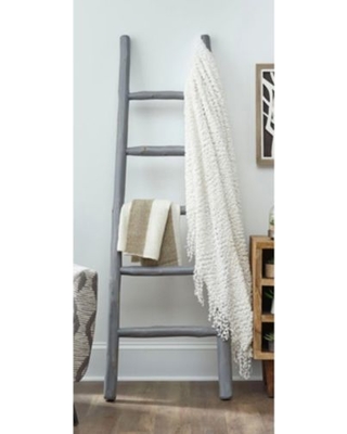 ApOsitos 68 x 24 x 3 in. Millie Blanket Ladder Distressed Gray