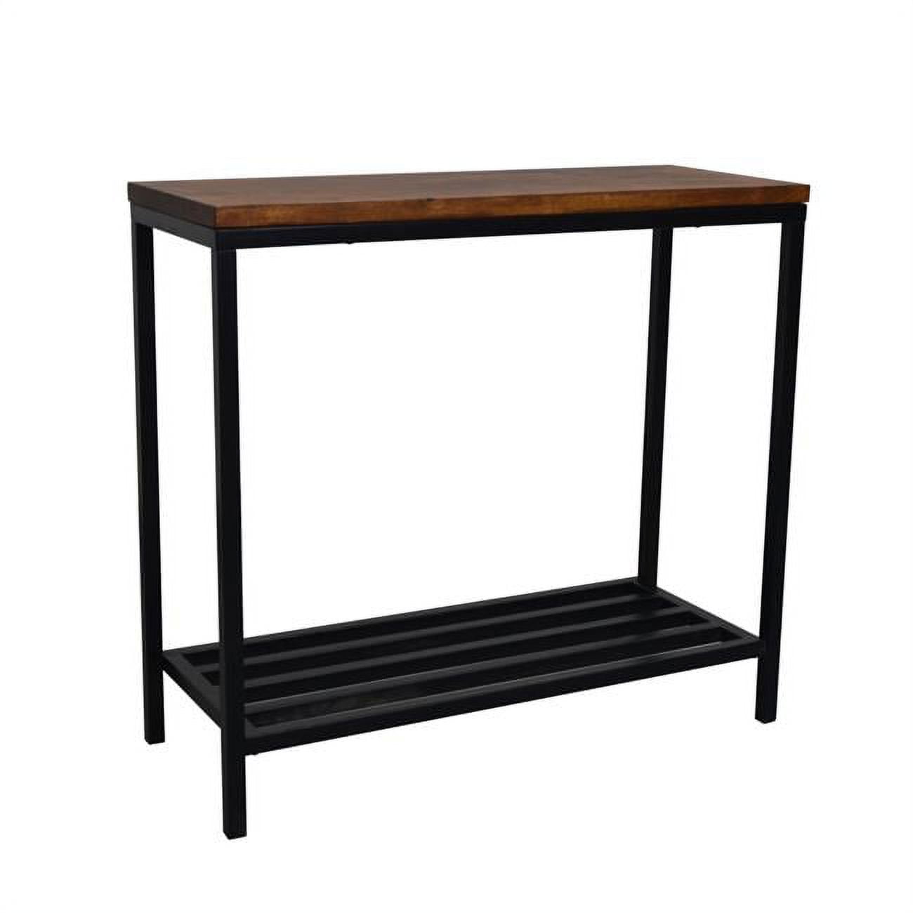 Guest Room Ryan Rich Metal Console Table - Chestnut & Black - 31 x 14 x 34 in.