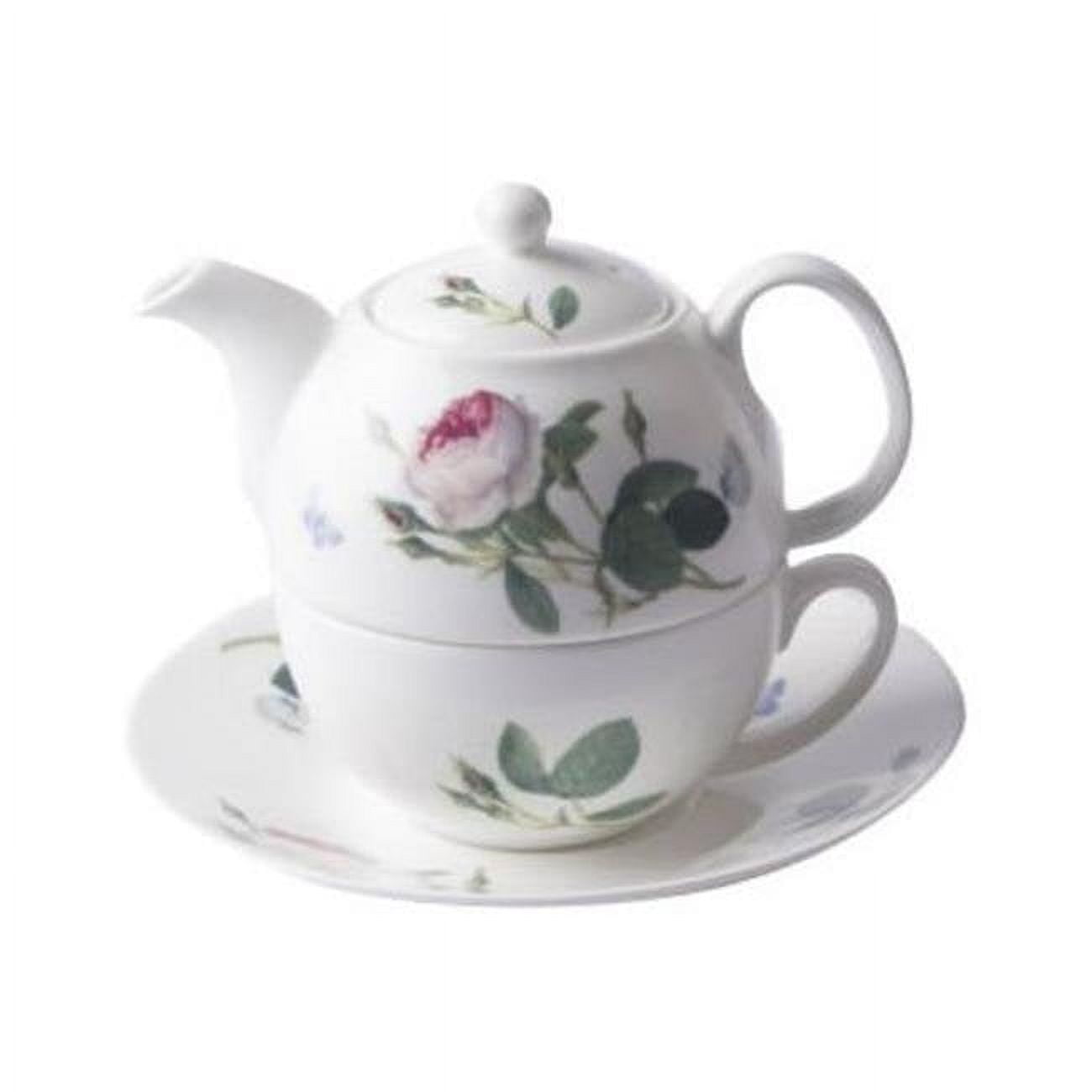 Countdown-to-Cook 90 mm Palace Garden Tea for One Teapot with Tea Cup & Saucer&#44; Multi Color