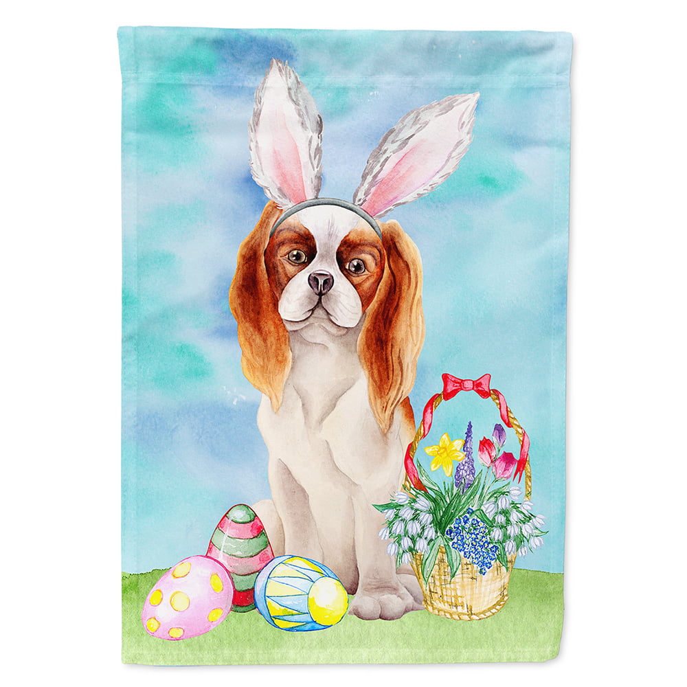 PartyPros Cavalier Spaniel Easter Bunny Flag Canvas - House Size