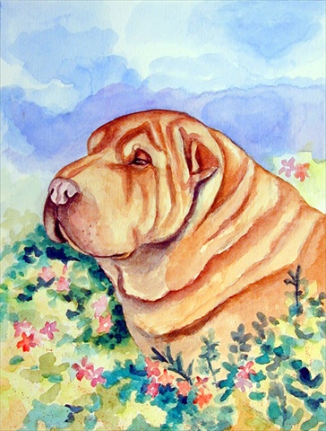 PartyPros 28 x 40 In. Shar Pei Flag Canvas&#44; House Size