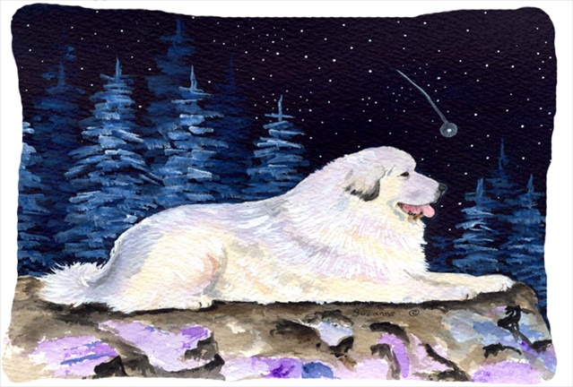 JensenDistributionServices 12 x 16 in. Starry Night Great Pyrenees Decorative Indoor & Outdoor Fabric Pillow