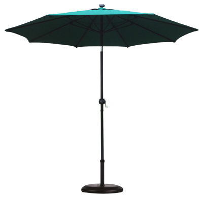 Garden Games 9 ft. Umbrella with LED Lights - Hunter Green