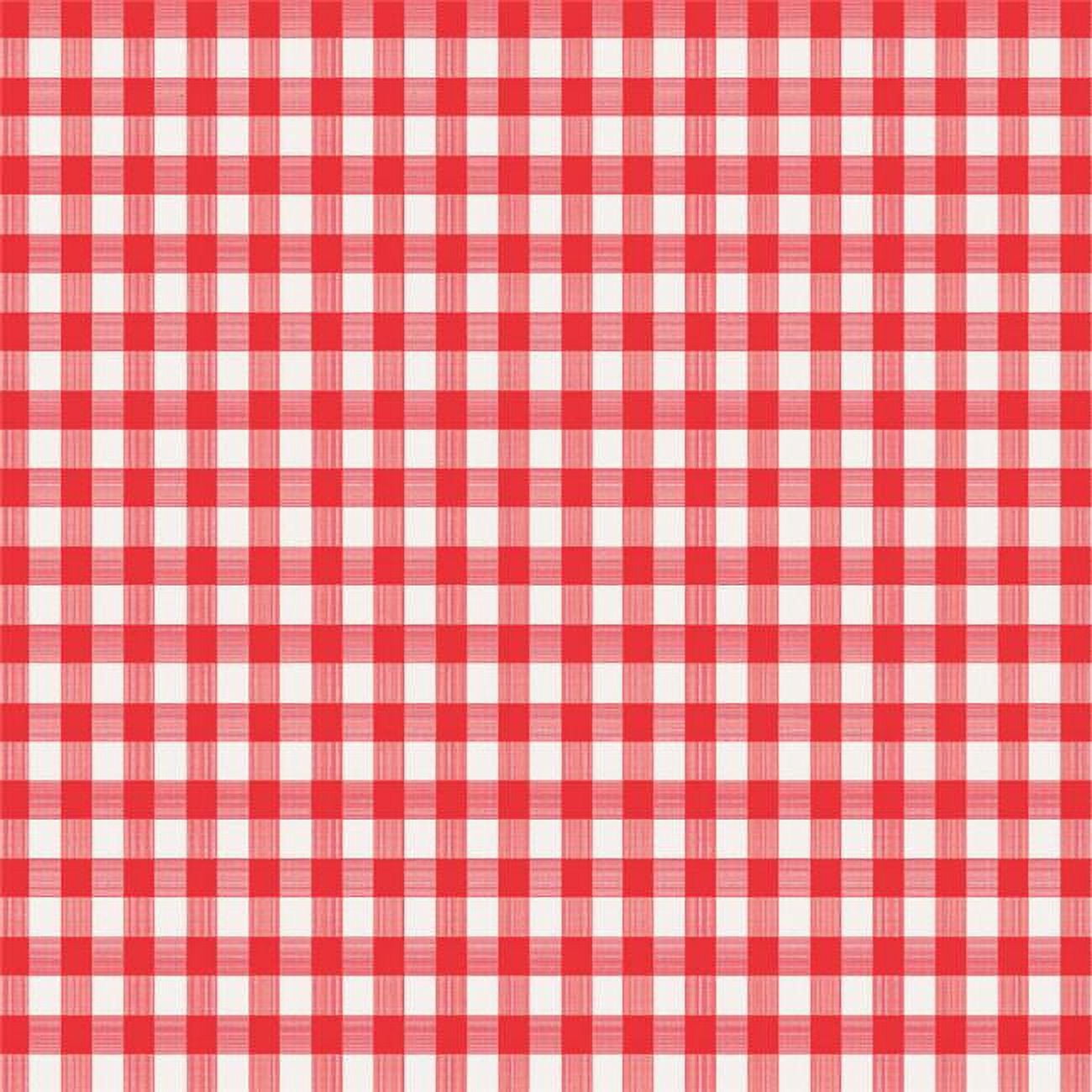 Menu 52 x 52 in. Red & White Checkered Plastic Tablecloth