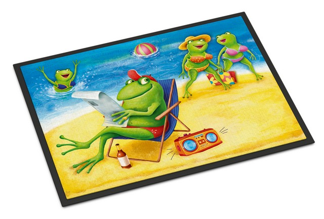 JensenDistributionServices Frogs on the Beach Indoor or Outdoor Mat&#44; 24 x 36 in.