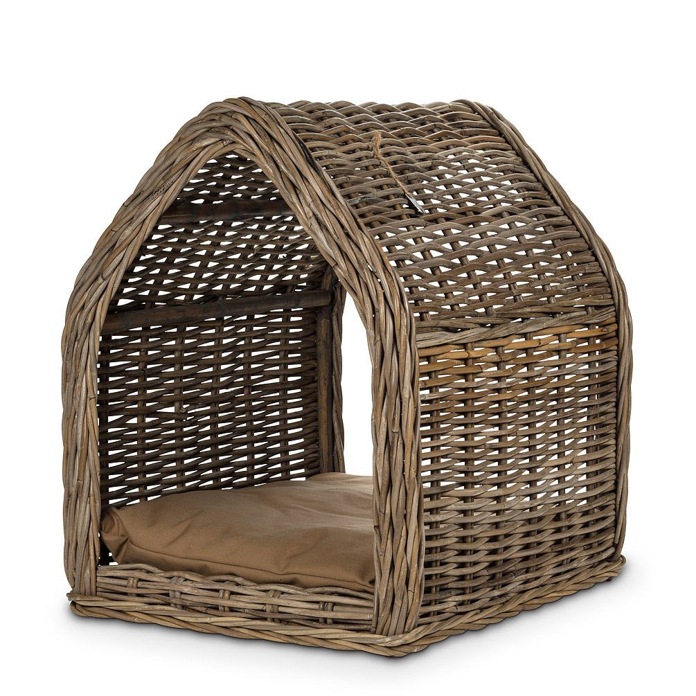 KD Encimera 25 in. Dog House with Cushion&#44; Natural