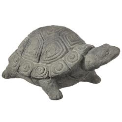 SmartGifts Cement Standing Turtle Figurine with Pattern Design Shell&#44; Concrete Gray