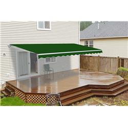 TePee Supplies Retractable Motorized 20 x 10 Feet Home Patio Canopy Awning Sunshade Green