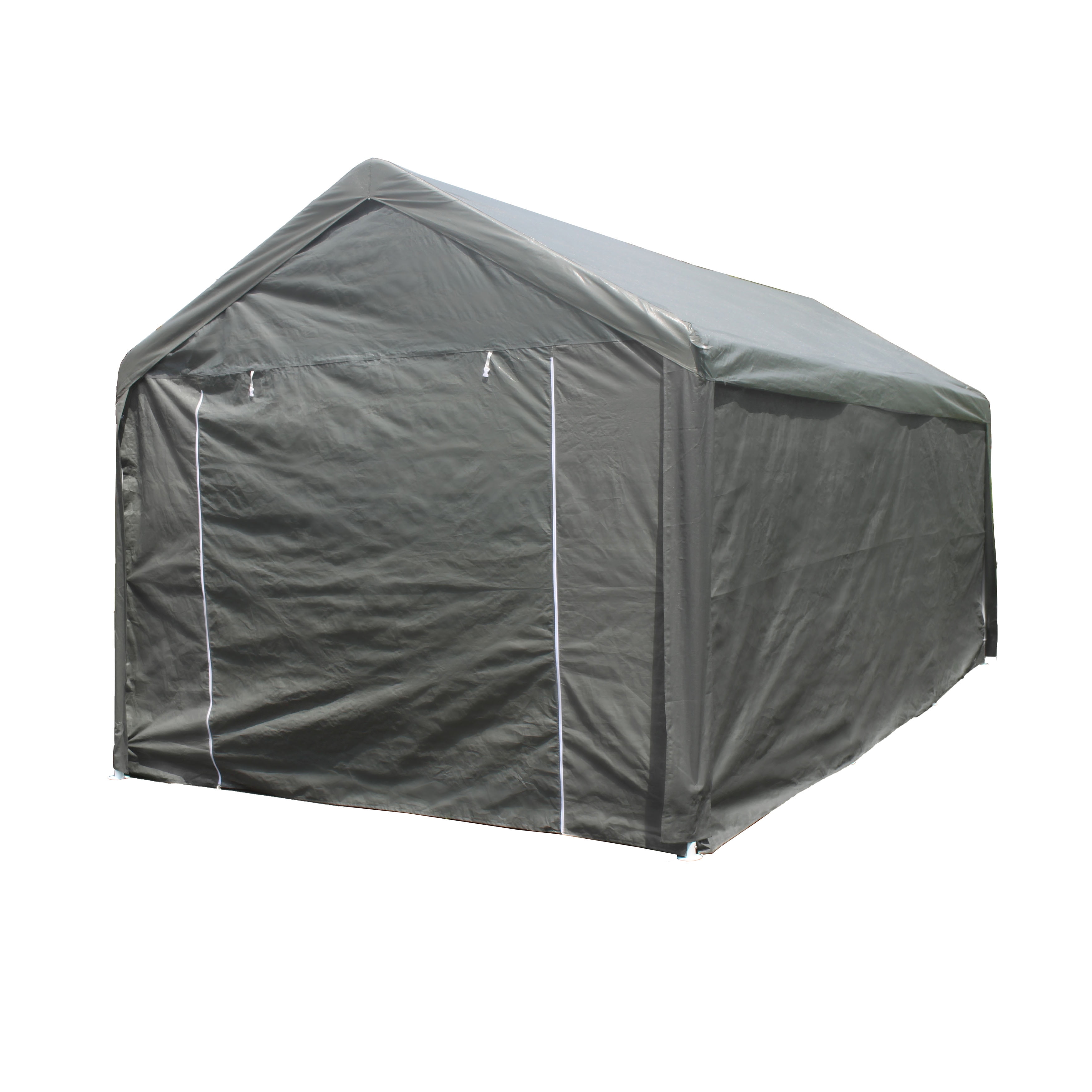 TePee Supplies 10 x 20 ft. Heavy Duty Outdoor Gazebo Carport Canopy Tent with Sidewalls&#44; Grey