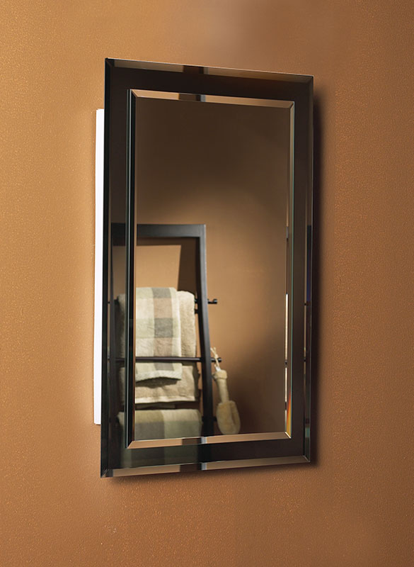DeluxDesigns 16 x 26 in. Mirror on Mirror Frameless Single-Door Recessed Medicine Cabinet with Beveled Edge