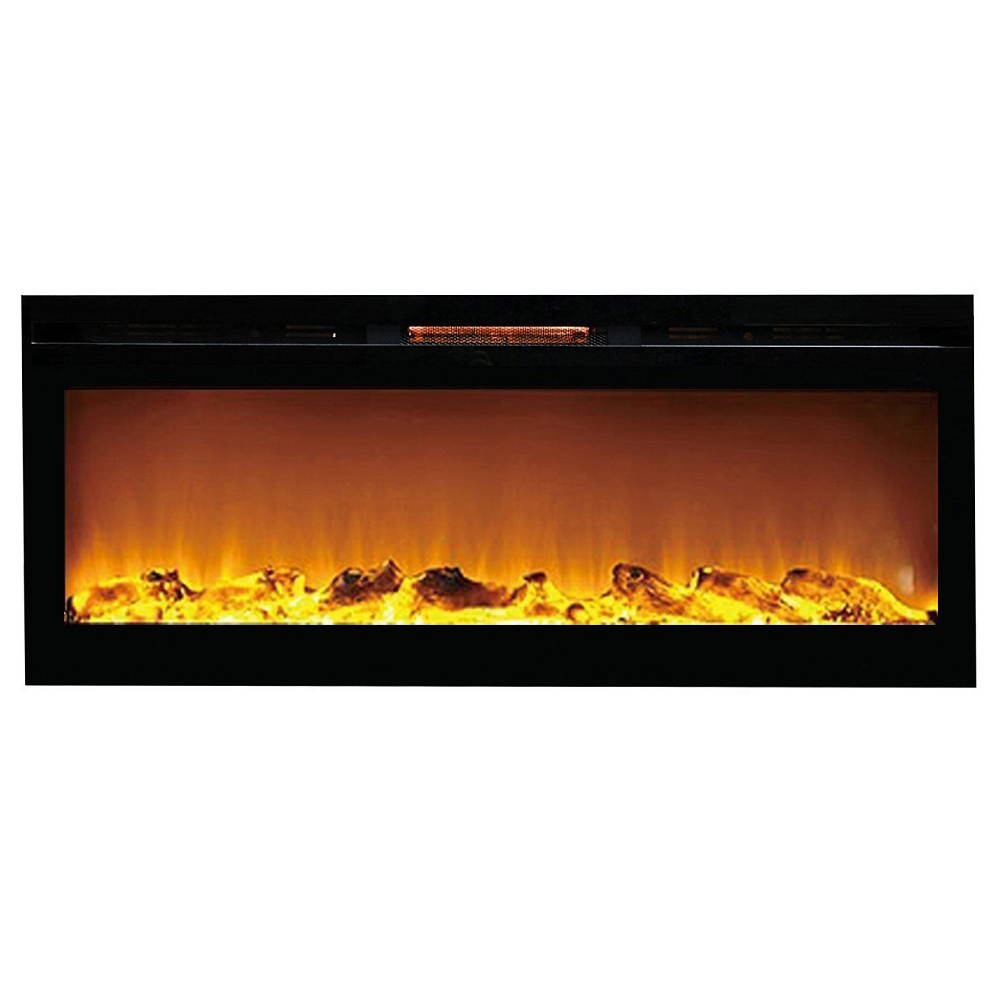 Flowers First Astoria 60 in. Built-in Ventless Heater Recessed Wall Mounted Electric Fireplace - Log