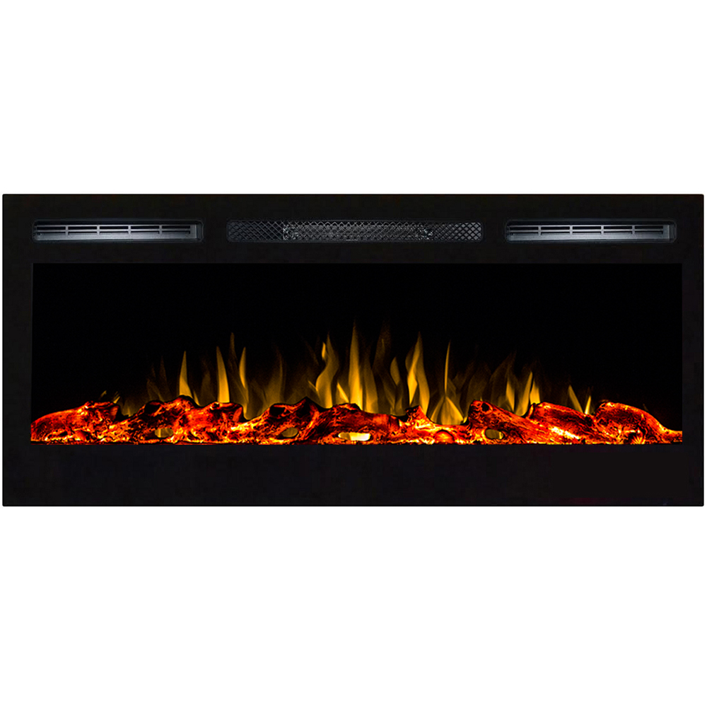 Escenografia 36 in. Madison Logs Recessed Wall Mounted Electric Fireplace