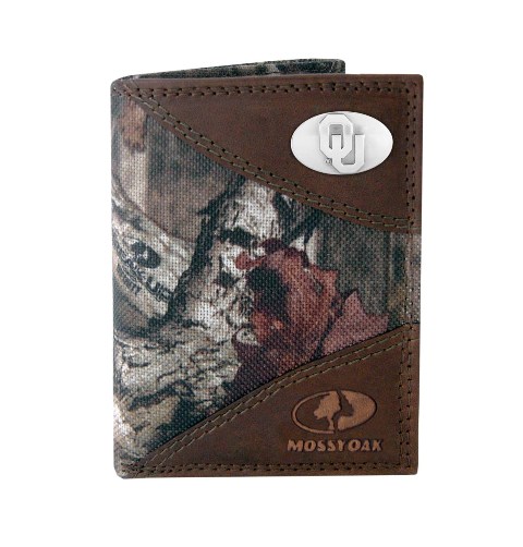 Zep-Pro UOK-IWNT2-MOS Oklahoma Sooners Concho Emblem Mossy Oak Nylon And Leather Tri-Fold Wallet