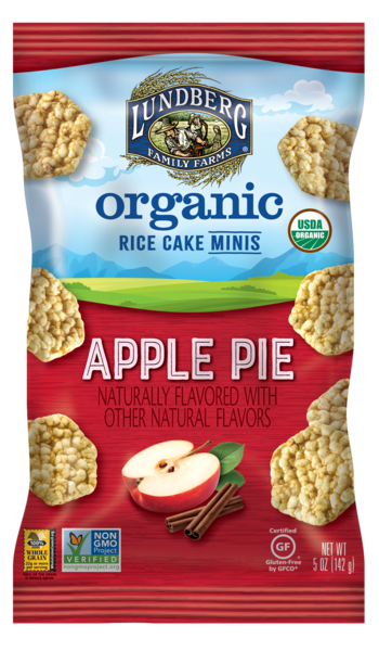 Lundberg Farms Lundberg 00360490 Apple Pie Flavored Organic Rice Cakes Minis - Pack of 6