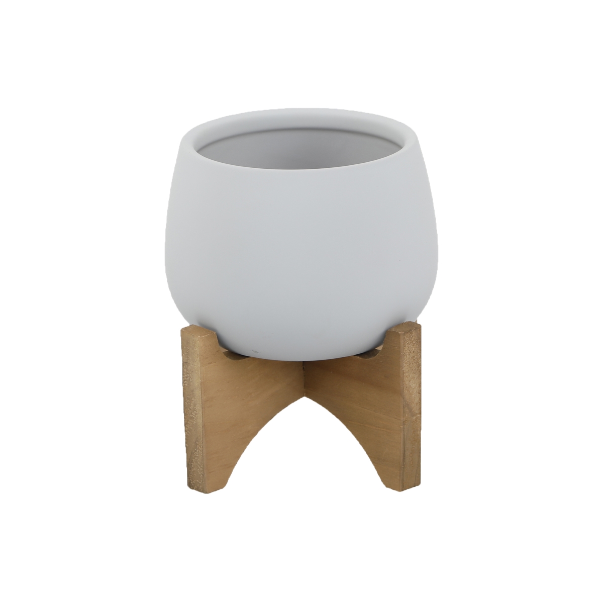 Flora Bunda CT264E-GY 4.8&' Soft-touch Round Ceramic w/ Wood Stand