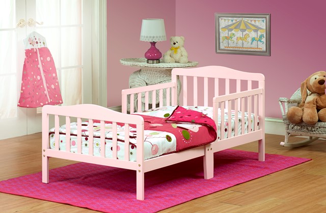 YTZ Baby Solid Wood Pink Toddler Bed