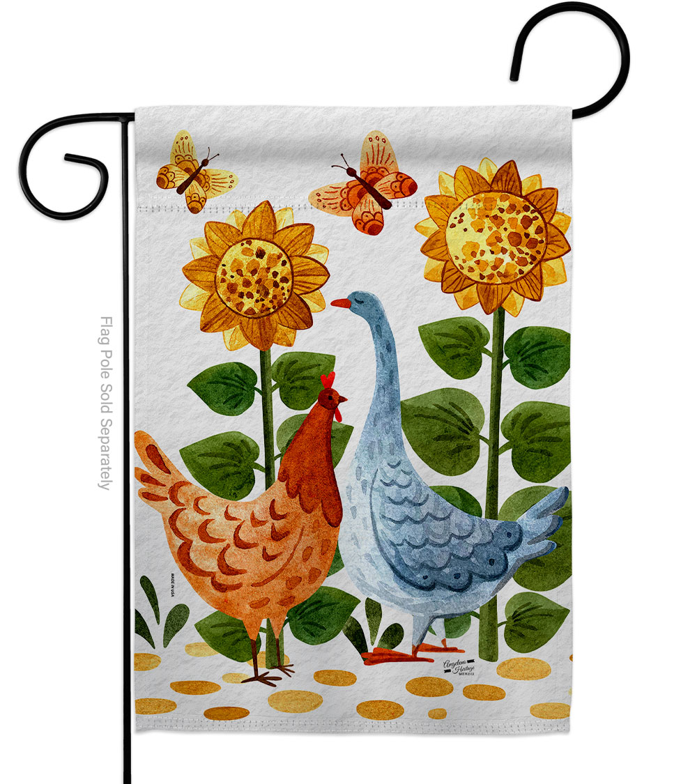 Angeleno Heritage G130403-BO 13 x 18.5 in. Farm Friend Animals Barnyard Garden Flag with Double-Sided Decorative Vertical Flags