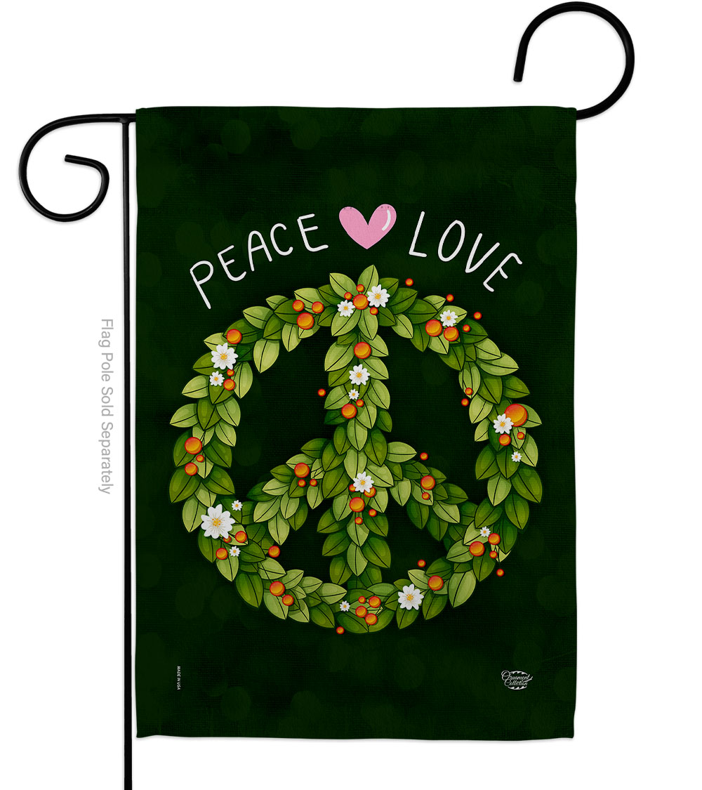Ornament Collection G190165-BO 13 x 18.5 in. Peace Love Sweet Life Earth Garden Flag 13 x 18.5 with Double-Sided Decorative Vertical Flags