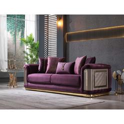 Furnia 101-ELE-GRA260-3 35 x 90 x 40 in. Elegance 3 Seat Sofa&#44; Fuscia