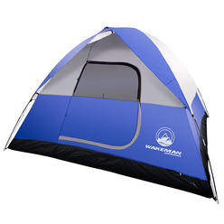 Wakeman Outdoors Wakeman 6-Person Tent, Water Resistant Dome Tent for Camping With Removable Rain Fly And Carry Bag, Rebel Bay 6 Person Tent (Blue)