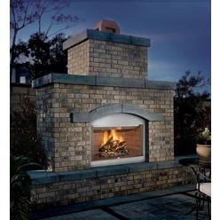 FMI PRODUCTS LLC FMI S36 Vantage Hearth Laredo Outdoor Wood Fireplace - White Stacked Brick Liner