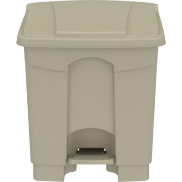 PinPoint 8 gal Plastic Step-on Receptable Trash&#44; Tan